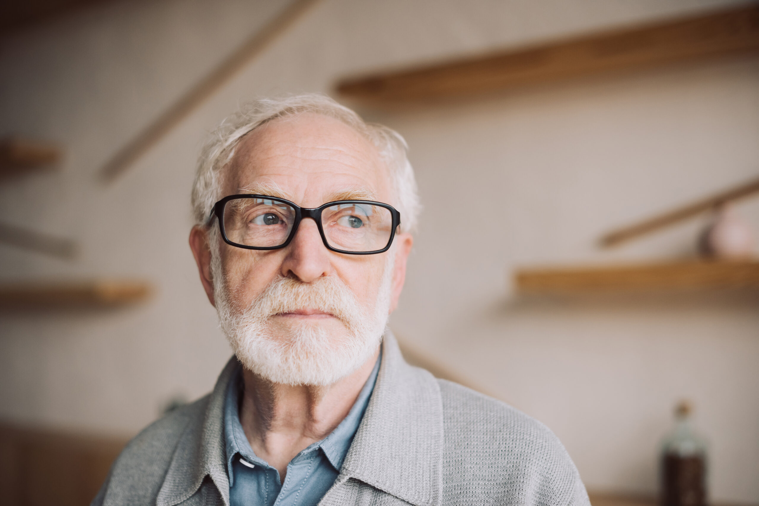 senior man in eyeglasses